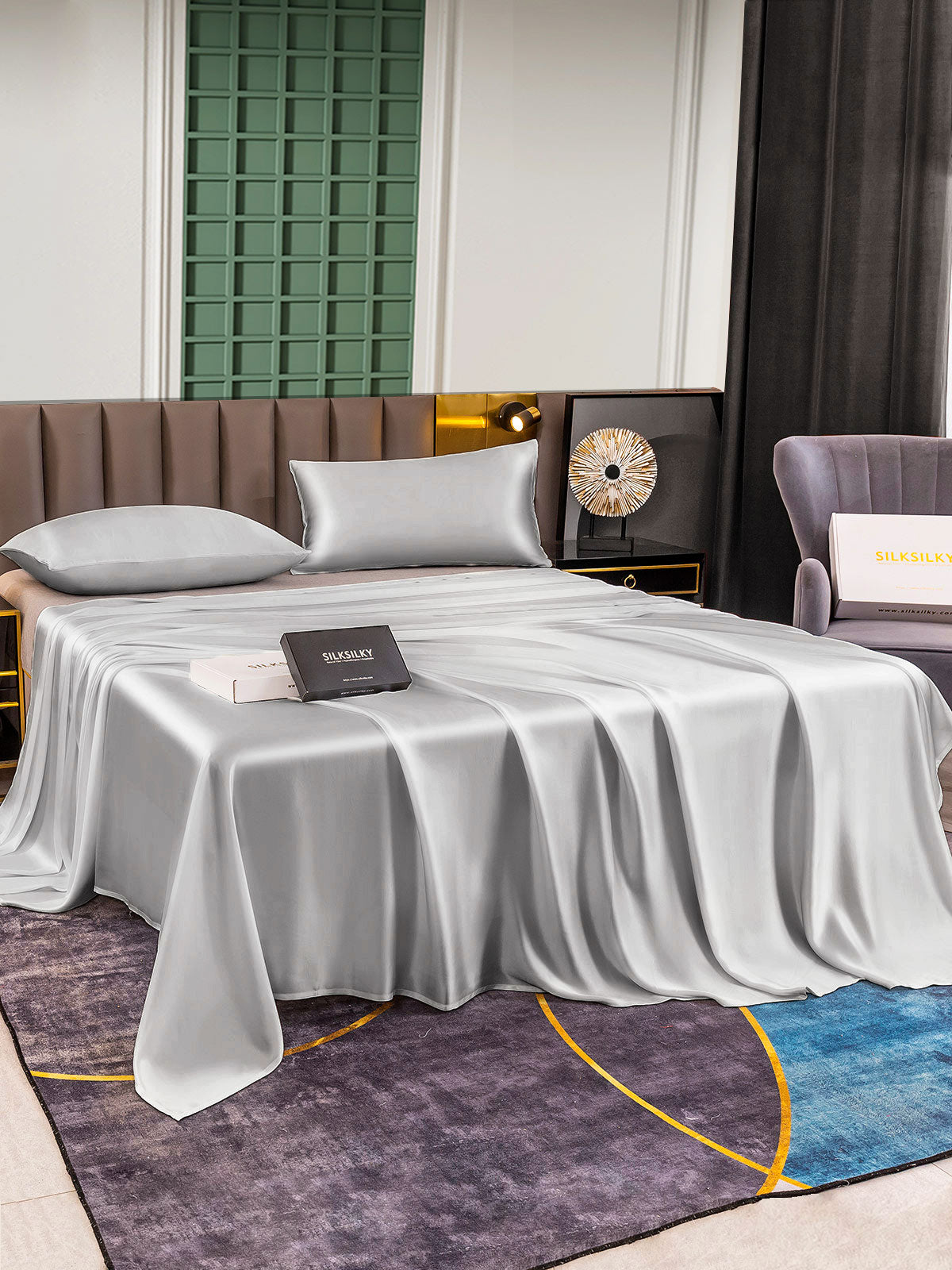 [Argento] SilkSilky-IT 25Momme Seta pura Bedding Set 001