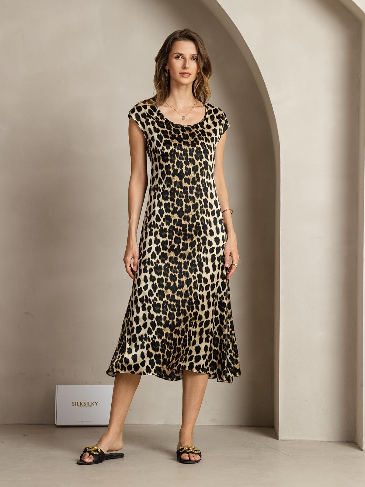[Leopardo] SilkSilky-IT 19Momme Seta Dress 003