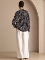 [Onda Nera] SilkSilky-IT Long Sleeve Lapel Collar Camicie da donna 002