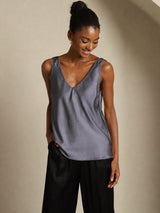 [Grigio Scuro] SilkSilky-IT Sleeveless V Neck Cami 003