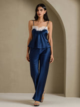 [Blu Scuro] SilkSilky-IT Spaghetti Strap V Neck Cami 006
