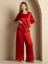 [Vino] SilkSilky-IT Half Sleeve Round Neck Pigiami da donna 007