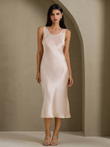 [Beige] SilkSilky-IT Sleeveless Vestiti da donna 001