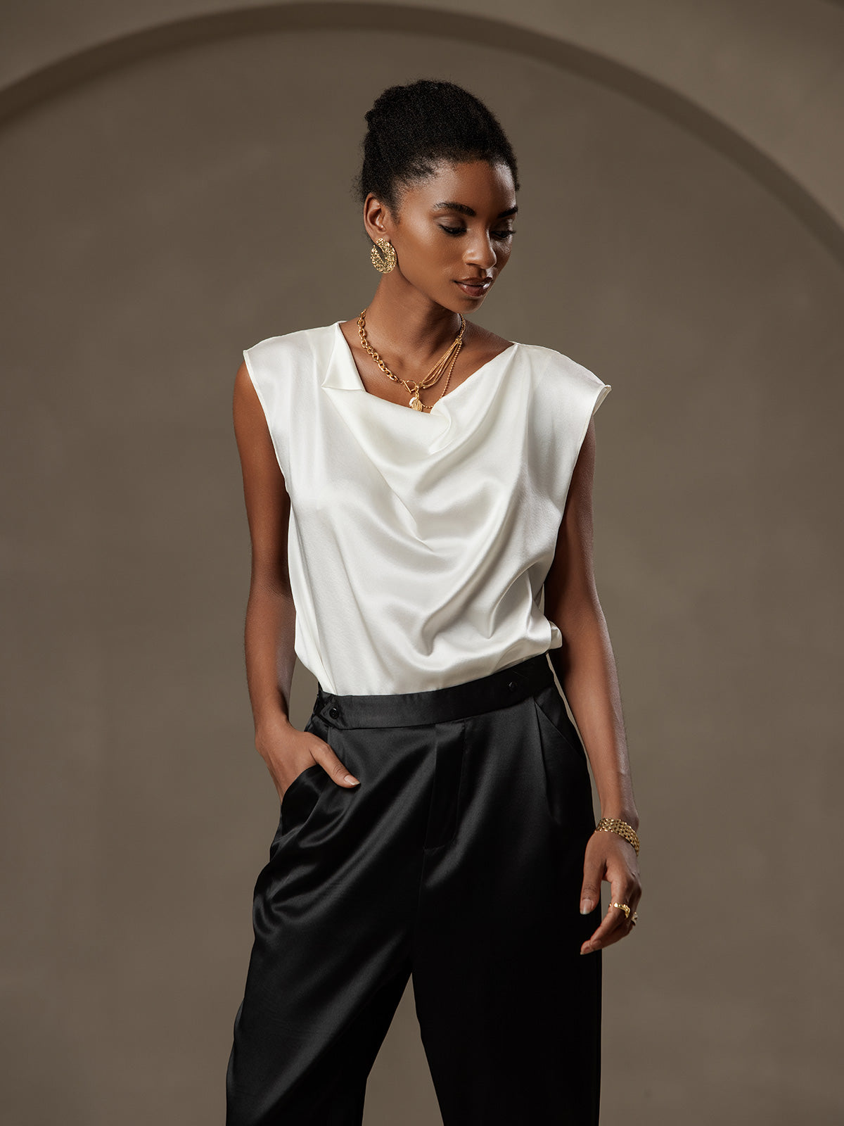 [Nero] SilkSilky-IT 19Momme Seta Womens Pants 004