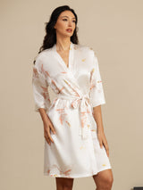 [Bianco] SilkSilky-IT 3/4 Sleeve Vestaglia da donna 001