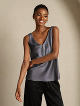 [Grigio Scuro] SilkSilky-IT Sleeveless V Neck Cami 004