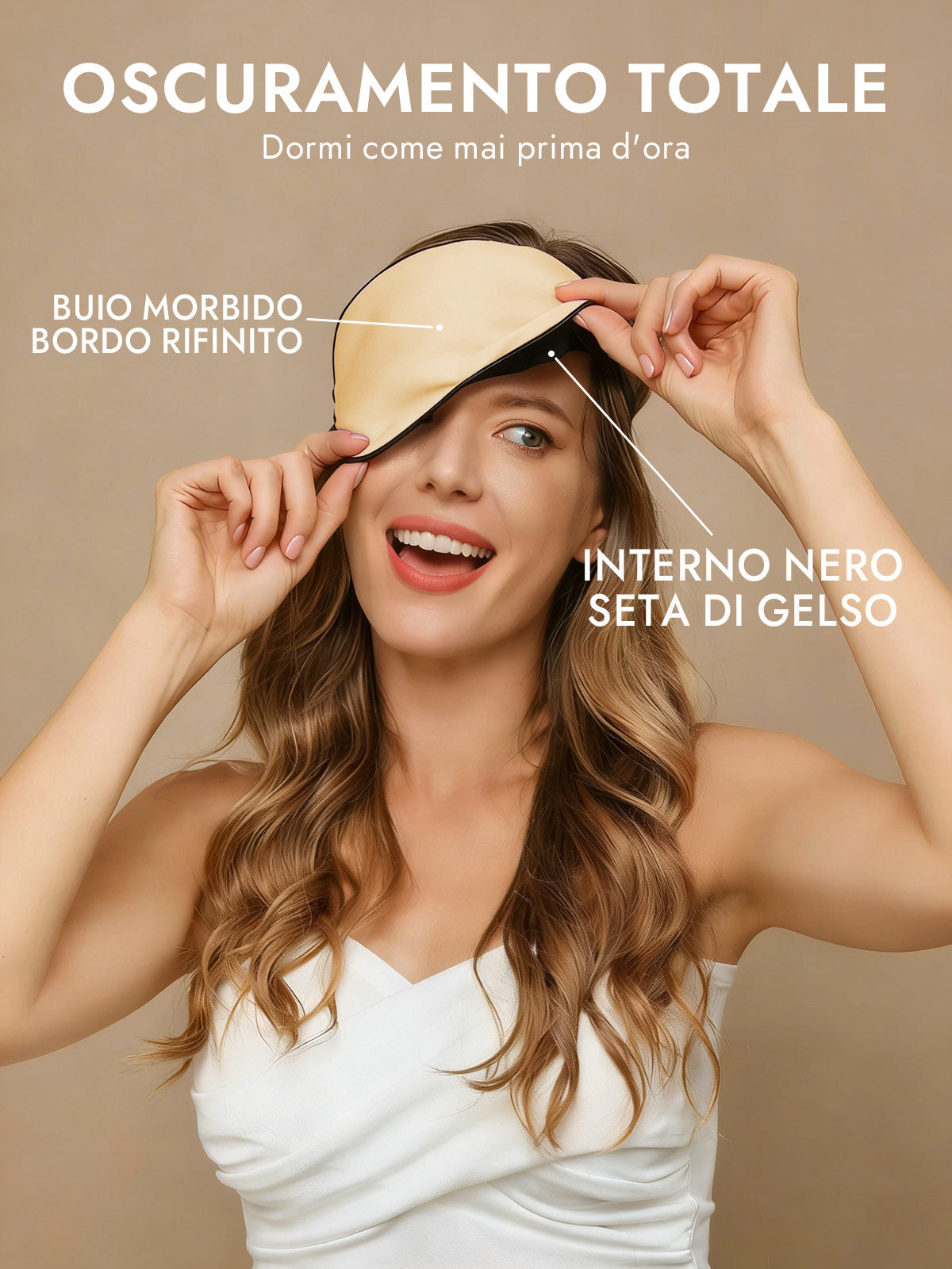 [Champagne] SilkSilky-IT Mascherina da Notte 002