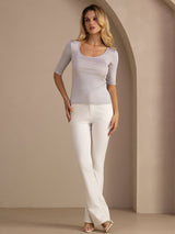 [Grigio Chiaro] SilkSilky-IT Half Sleeve Magliette donna 006