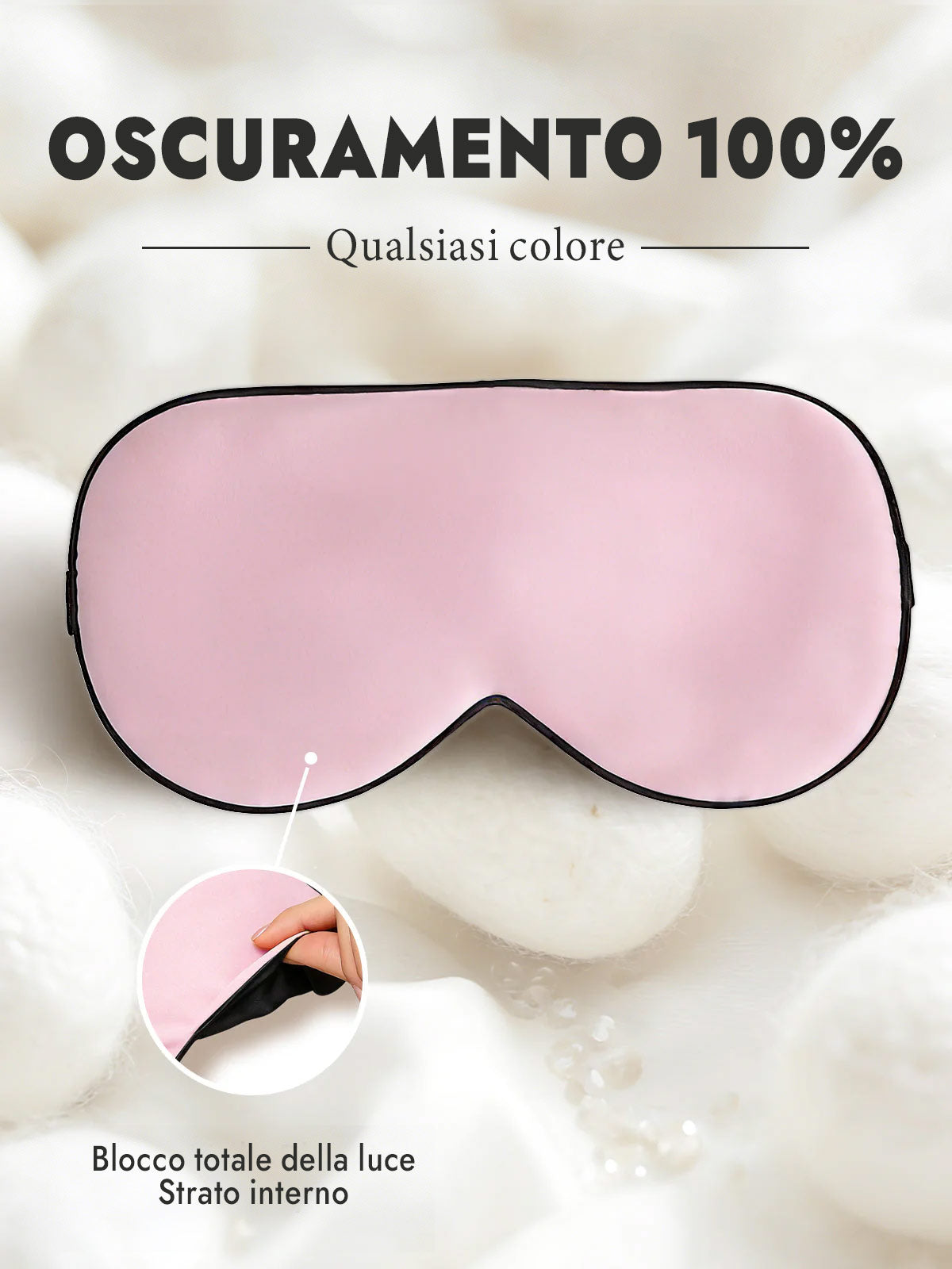 [Rosa Chiaro] SilkSilky-IT Mascherina da Notte 001