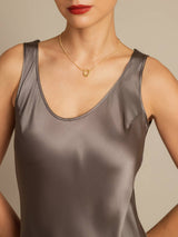[Kaki Scuro] SilkSilky-IT Sleeveless Vestiti da donna 004