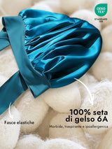 [Verde Acqua] SilkSilky-IT Cuffia di seta 002
