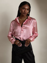 [Riga Rosa] SilkSilky-IT Long Sleeve Lapel Collar Camicie da donna 006