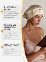 [Beige] SilkSilky-IT Cuffia di seta 006
