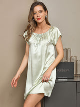 [Menta Verde] SilkSilky-IT Cap Sleeve Square Neck Camicia da notte 003