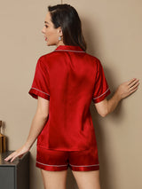 [Vino] SilkSilky-IT Short Sleeve Lapel Collar Pigiami da donna 002