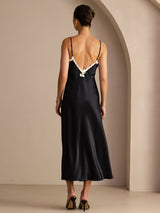 [Nero] SilkSilky-IT Sleeveless V Neck Vestiti da donna 002