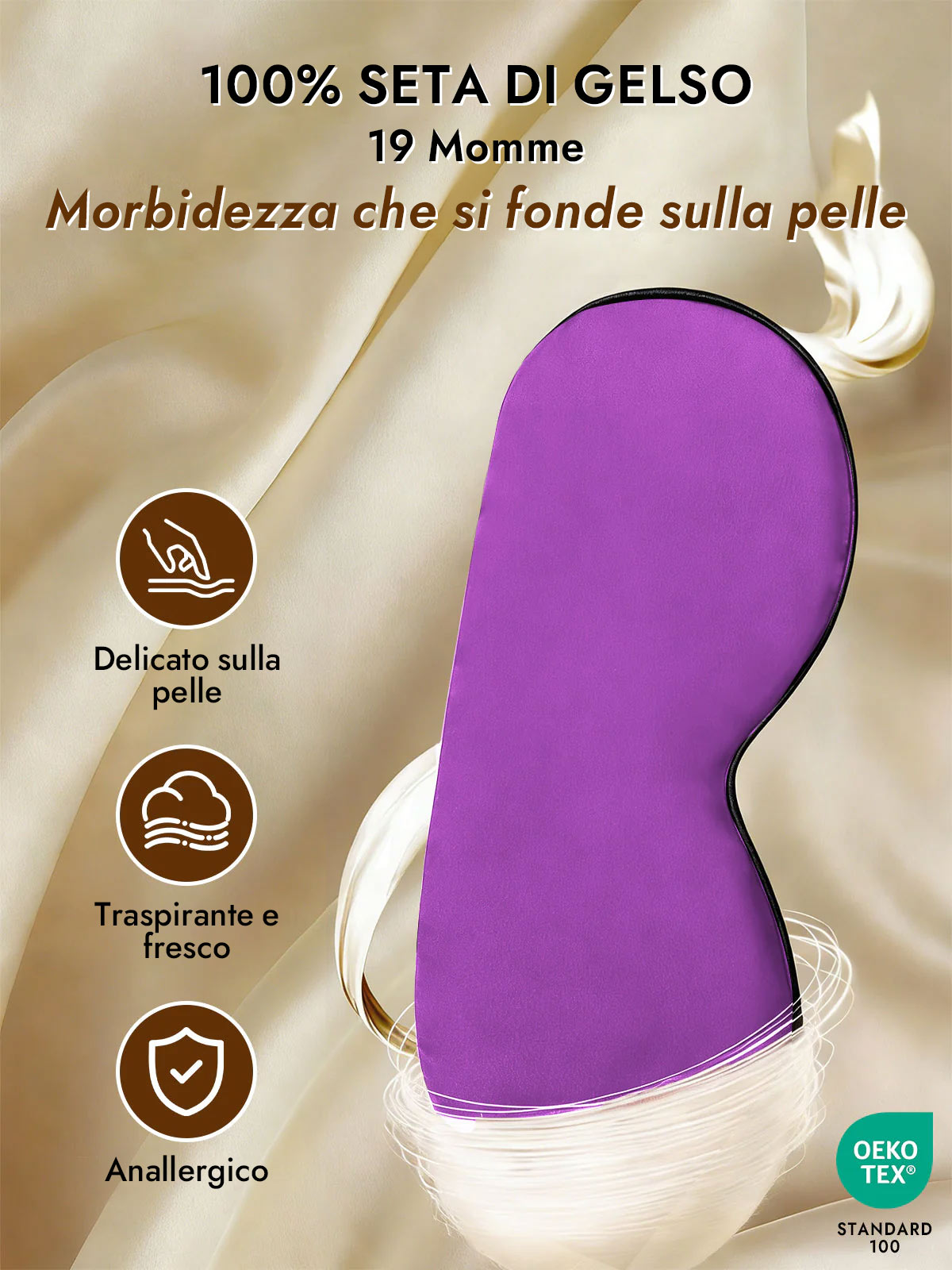 [Viola] SilkSilky-IT Mascherina da Notte 003