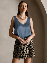 [Verde Petrolio Intenso] SilkSilky-IT Sleeveless V Neck Cami 008