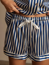[Blu Scuro] SilkSilky-IT Seta pura Womens Pajamas 006,