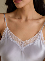 [Argento] SilkSilky-IT Sleeveless Sweetheart Neck Camicia da notte 004