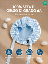 [Azzurro] SilkSilky-IT Cuffia di seta 002