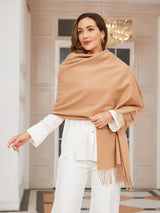 [Marrone Chiaro] SilkSilky-IT Lana Sciarpa 004