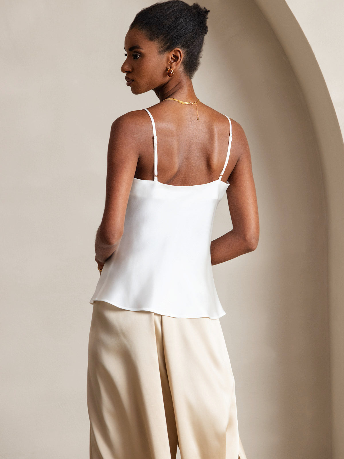 [Bianco] SilkSilky-IT Senza maniche Camisoles 002