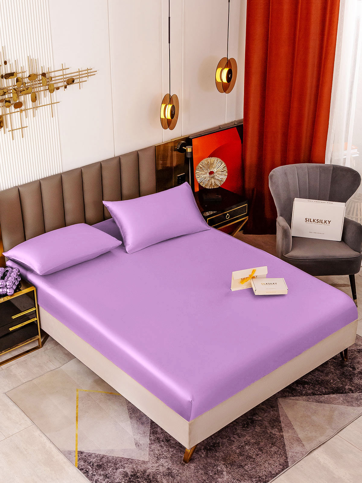 [Lavanda] SilkSilky-IT 19Momme Set di biancheria da letto 001