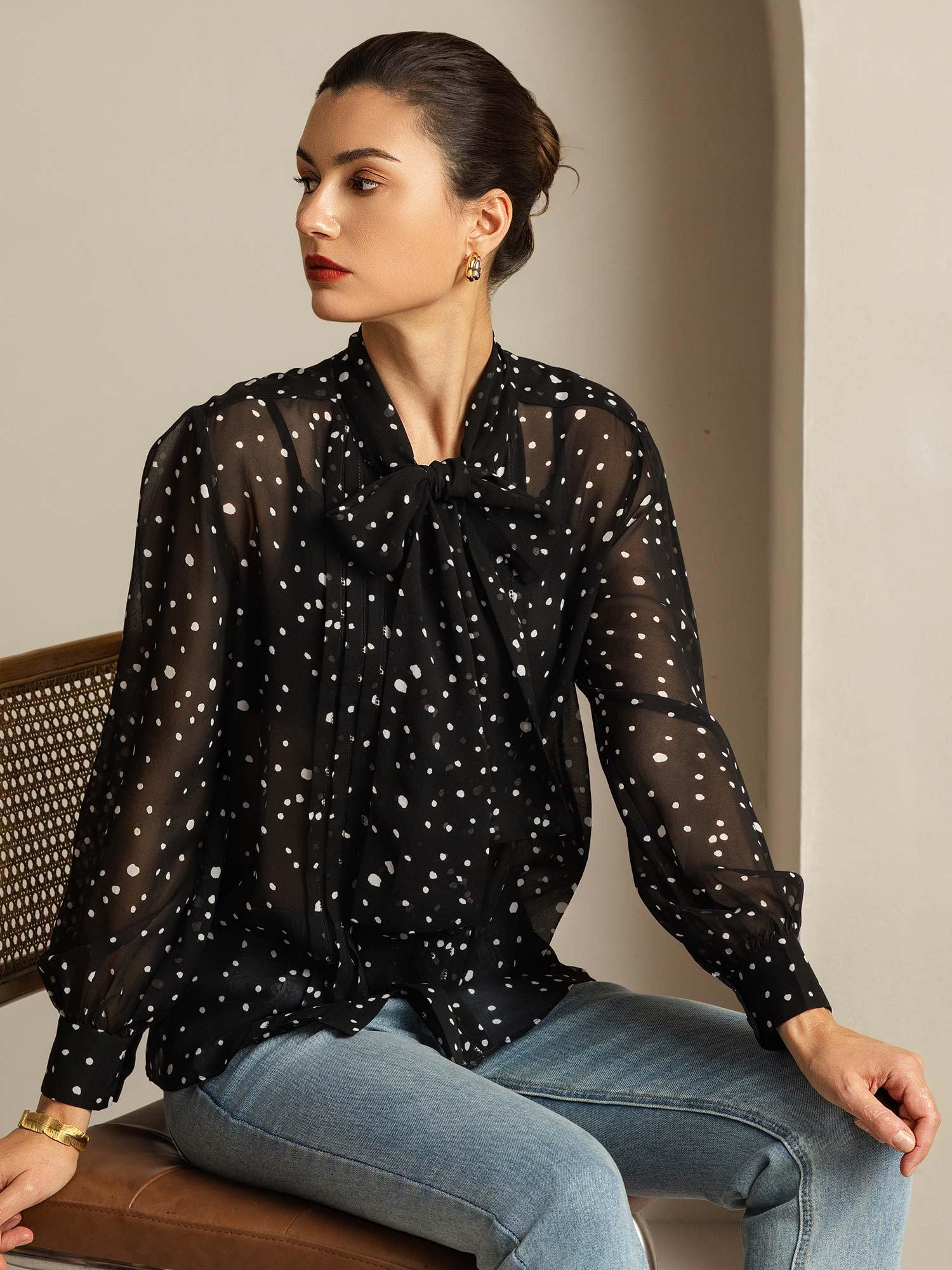 [Pois] SilkSilky-IT Seta pura Womens Shirt 001