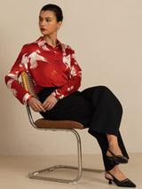[Vino] SilkSilky-IT 19Momme Manica lunga Colletto con Revers Camicie da donna 007