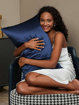 [Blu Scuro] SilkSilky-IT 19Momme Seta pura Pillowcase 002