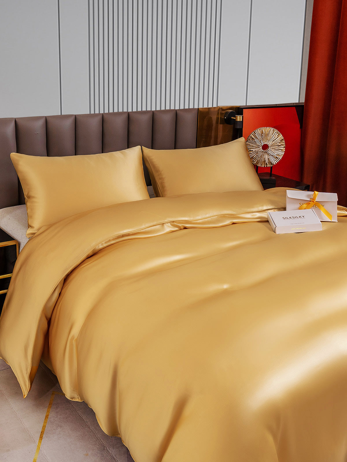 [Champagne] SilkSilky-IT 22Momme Seta pura Bedding Set 004