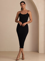 [Nero] SilkSilky-IT Square Neck Vestiti da donna 005