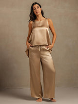 [Champagne] SilkSilky-IT Sleeveless Scoop Neck Cami 006
