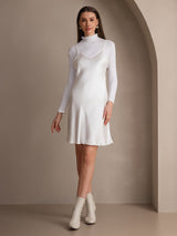 [Bianco] SilkSilky-IT Sleeveless V Neck Vestiti da donna 001