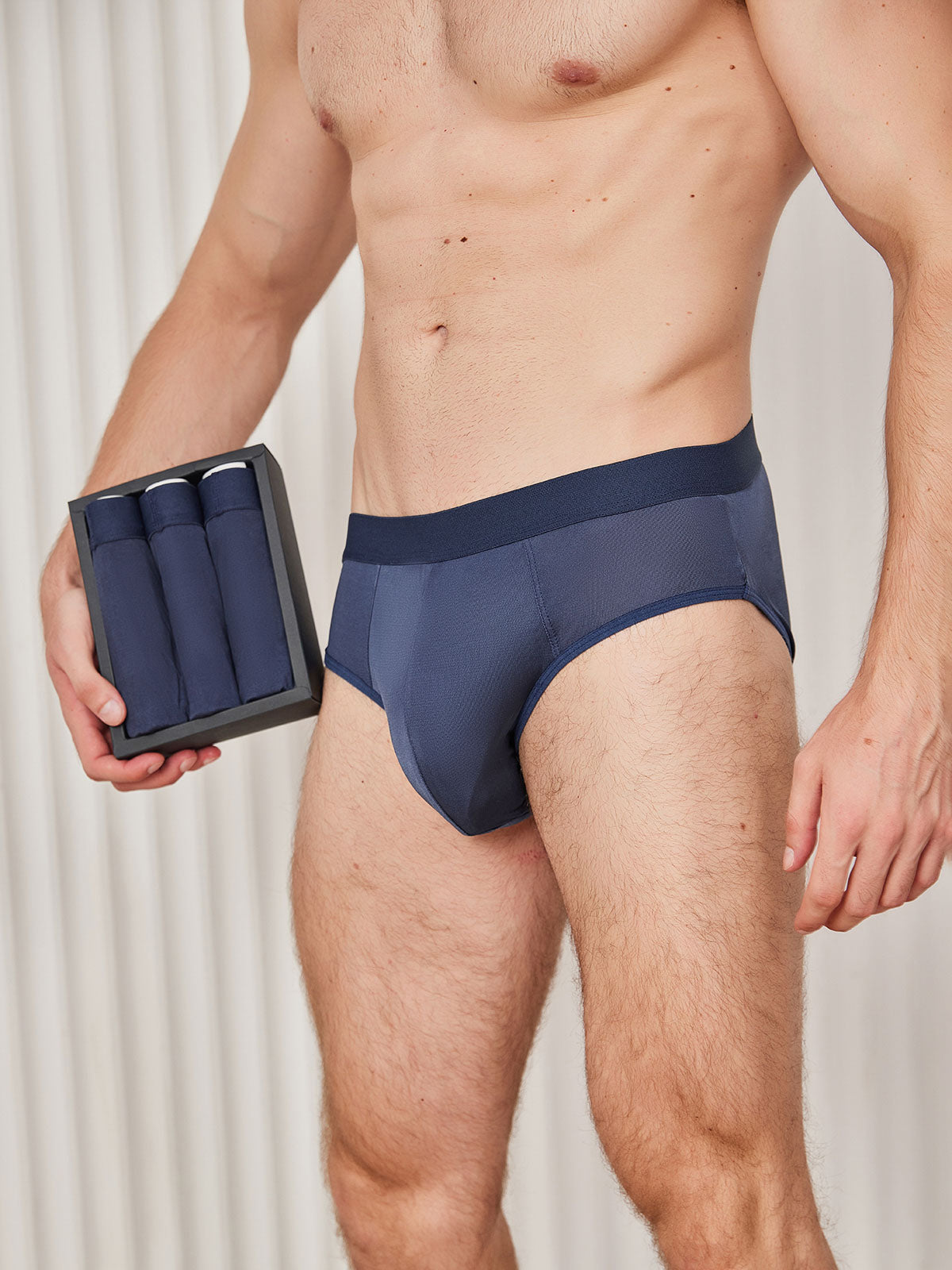 [Blu Scuro] SilkSilky-IT Seta pura Mens Underwear 001