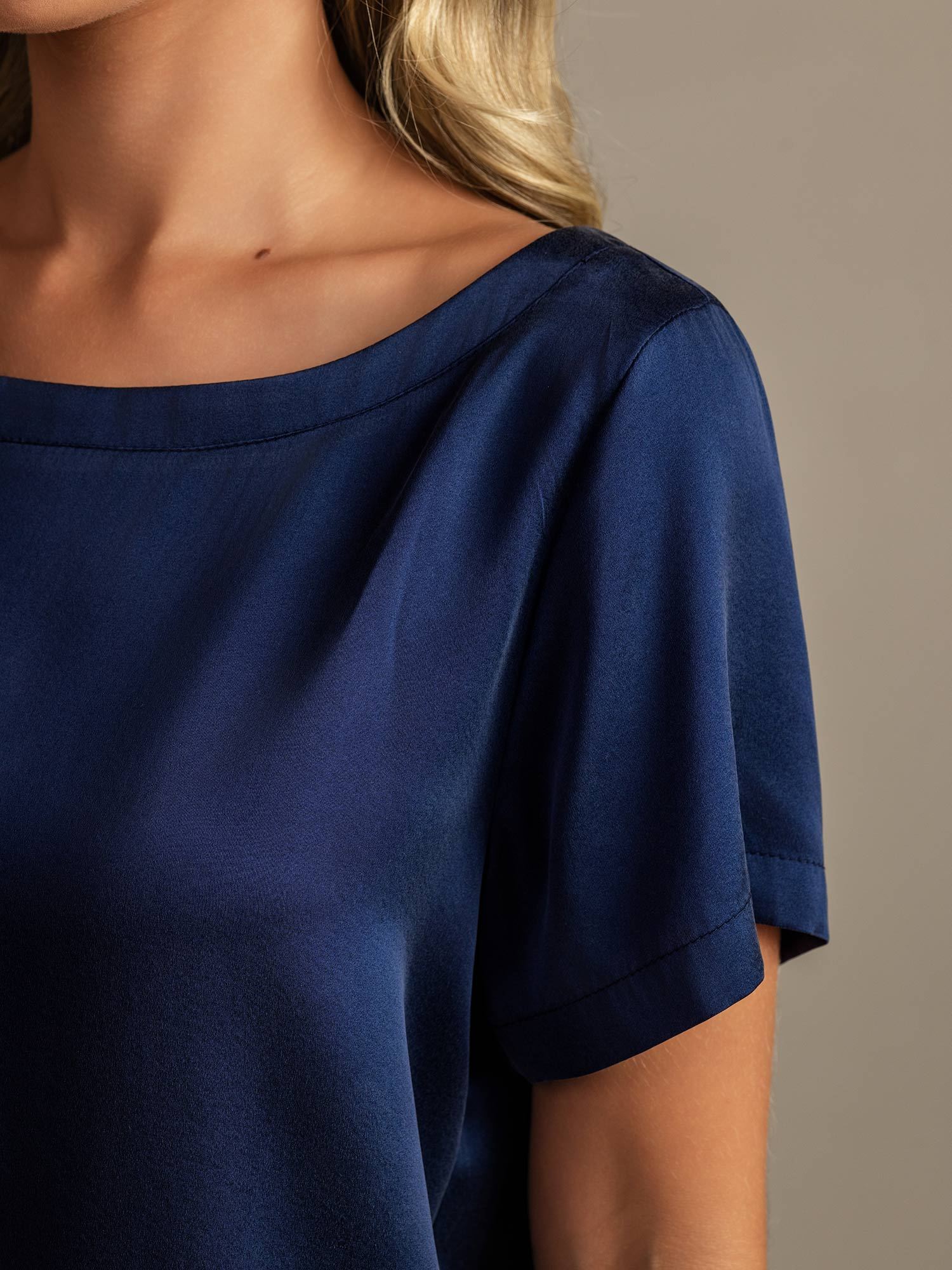 [Blu Scuro] SilkSilky-IT 19Momme Seta Womens Pajamas 004,