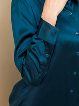 [Verde Acqua] SilkSilky-IT Long Sleeve Lapel Collar Camicie da donna 003