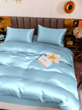 SilkSilky IT 19Momme Seta pura Bedding Set Azzurro 003