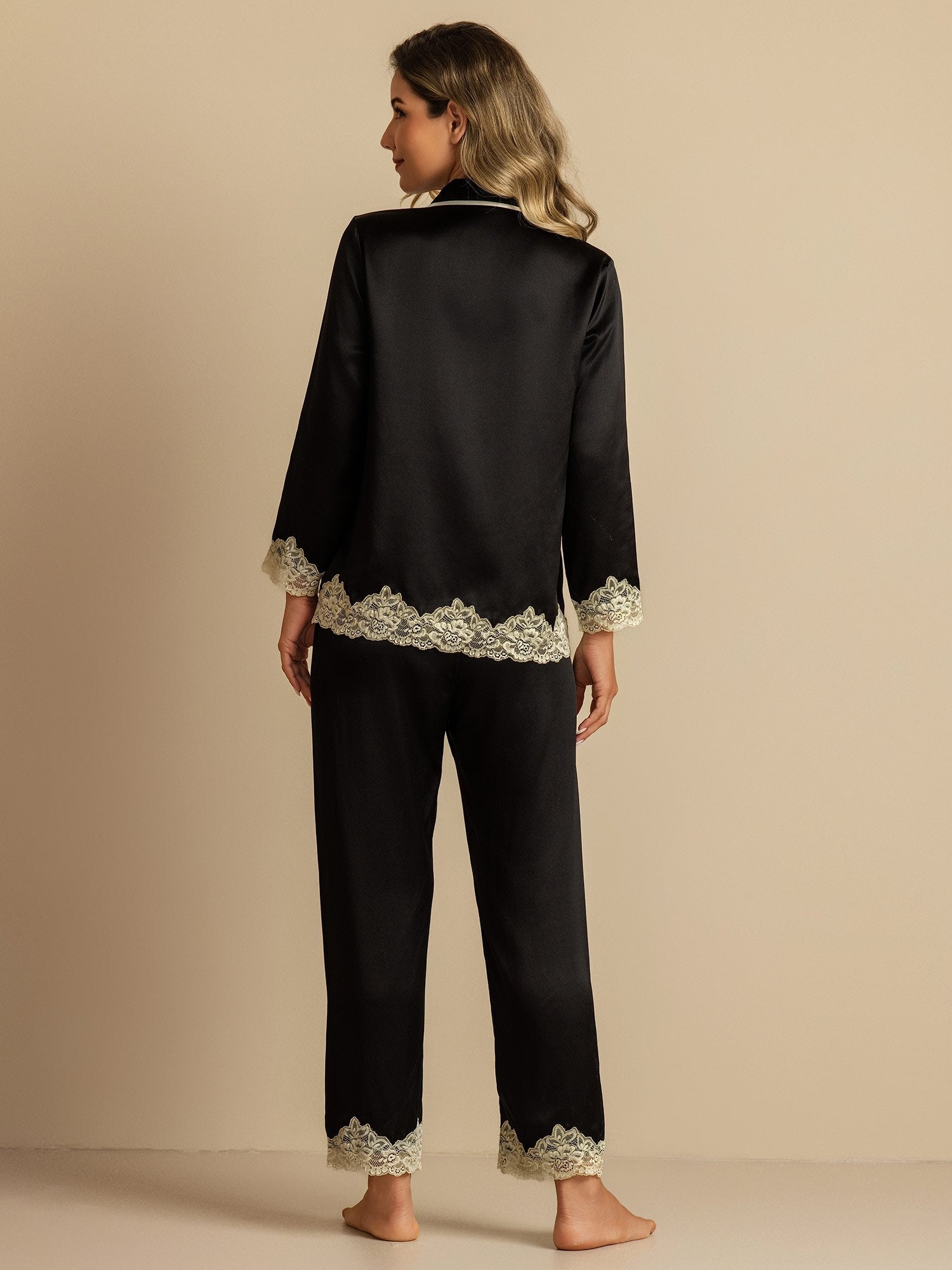 [Nero] SilkSilky-IT Seta pura Womens Pajamas 002