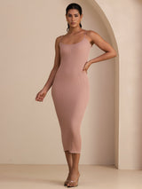 [Rosa] SilkSilky-IT Square Neck Vestiti da donna 003