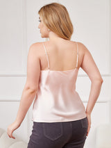 [Rosa] SilkSilky-IT Tirantes Finos Scollo a V Cami taglia grossa 002