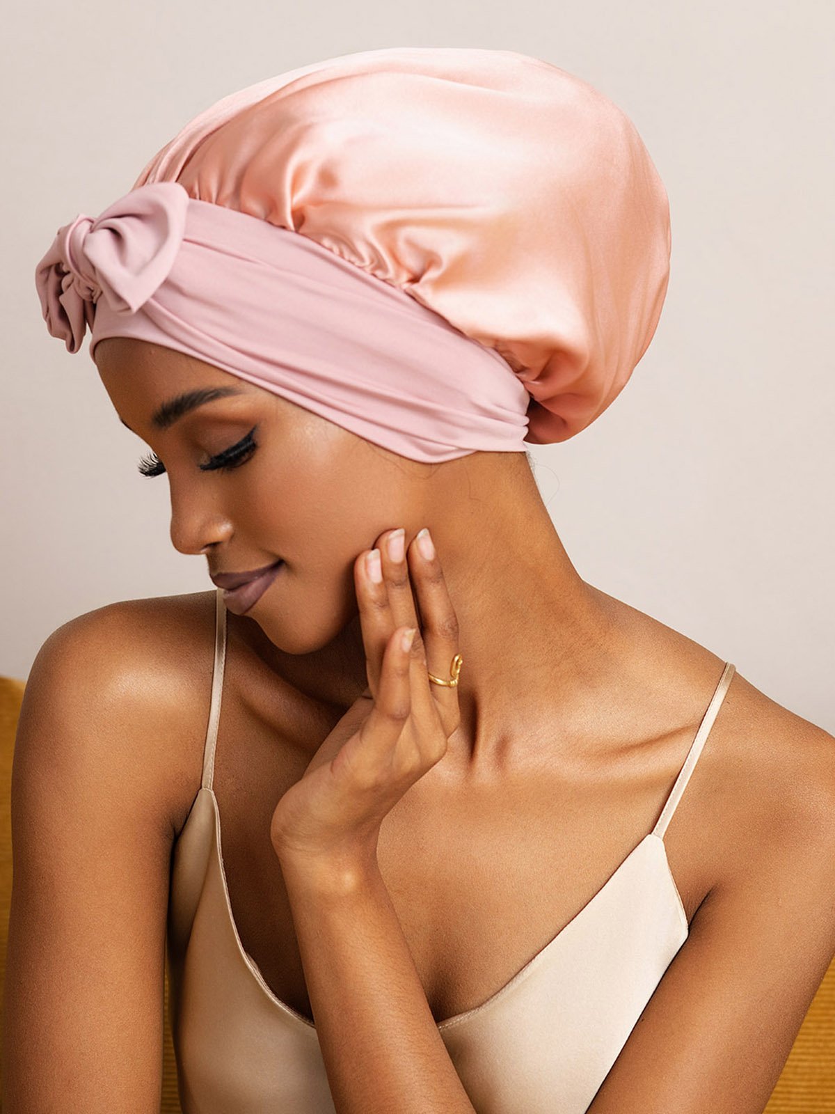 SilkSilky-IT Seta pura Sleep Cap Rosa 002