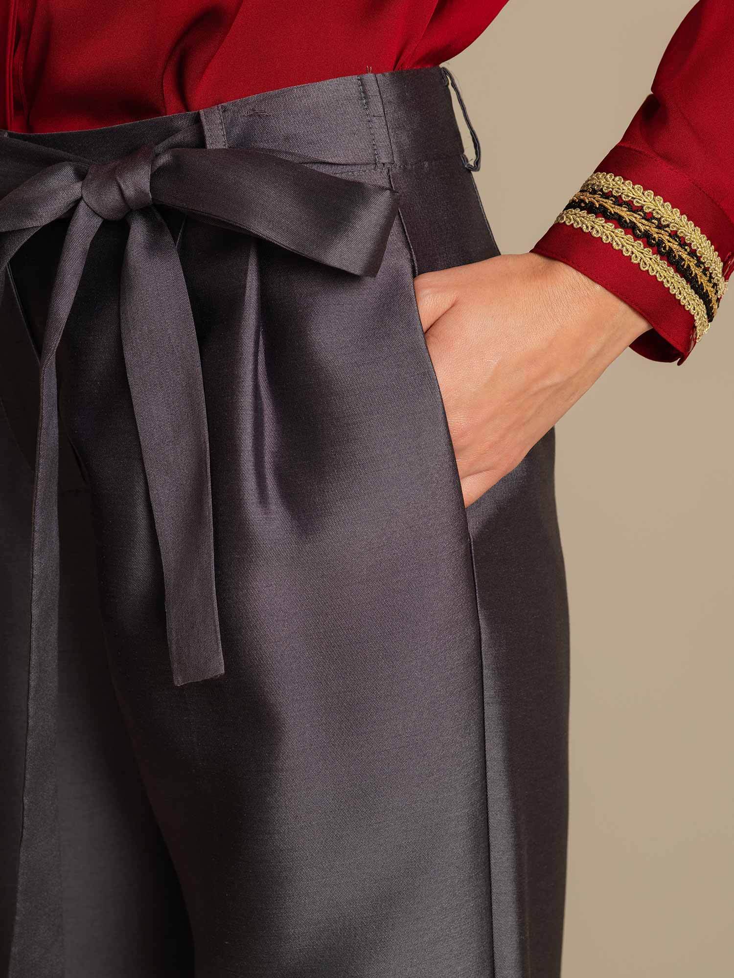 [Grigio] SilkSilky-IT 32Momme Seta Womens Pants 004,