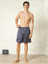 [Ginkgo Blu Navy] SilkSilky-IT Seta pura Mens Sleep Bottoms 003,
