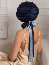 [Blu Scuro] SilkSilky-IT Cuffia di seta 001