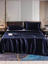 [Blu Scuro] SilkSilky-IT 22Momme Set di biancheria da letto 001