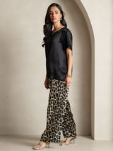 [Multi] SilkSilky-IT Seta pura Maniche Corte Round Neck Pigiami da donna 009