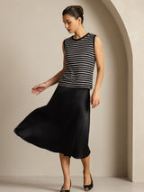[Righe Nere] SilkSilky-IT Sleeveless Round Neck Cami 005