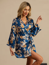[Drago Navy] SilkSilky-IT 3/4 Sleeve Vestaglia da donna 001